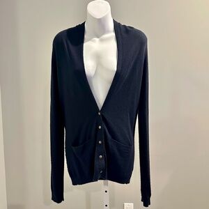 THEORY Luxe Soft Fine Cashmere Navy Cardigan S M $444!!